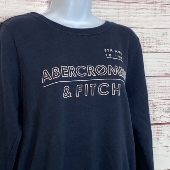 Abercrombie & Fitch Velour Graphic Lettered Sweatshirt - Picture 4 of 6